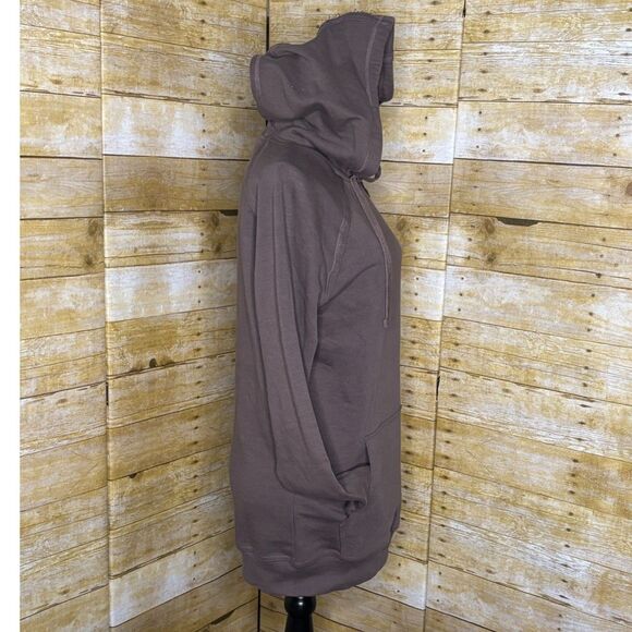 GYMSHARK MENS LEGACY  GYM ATHLETIC ATHLEISURE HOODIE IN WALNUT MAUVE SIZE SMALL - Picture 2 of 7